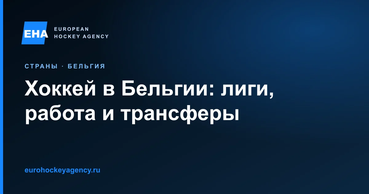 Хоккей в Бельгии: лиги, разрешения на работу и трансферы